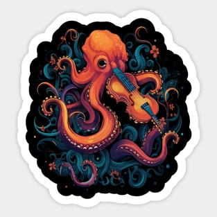 Octopus Playing Violin Sticker